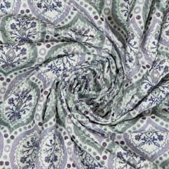 Multi Colour Velvet Print with Embroidery Fabric (1.90Meter Piece)