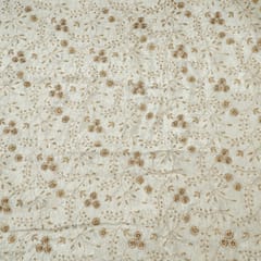 White Dyeable Viscose Velvet Embroidered Fabric