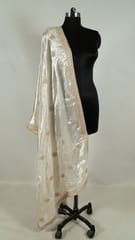 White Colour Velvet Embroidery Dupatta