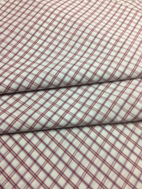 Red Colour Yarn Dyed Cotton Check Fabric