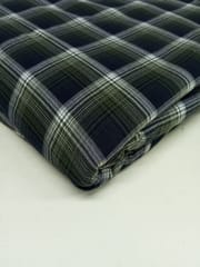 Olive Colour Twill Weave Yarn Dyed Cotton Check Fabric