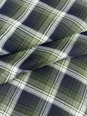 Olive Colour Twill Weave Yarn Dyed Cotton Check Fabric