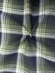 Olive Colour Twill Weave Yarn Dyed Cotton Check Fabric
