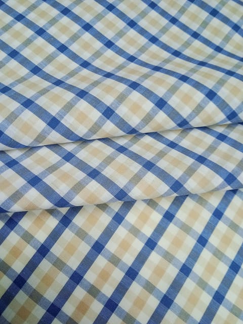 Khaki Colour Plain Weave Yarn Dyed Cotton Fabric