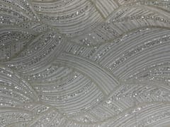 White Colour Floral Cut Dana Embroiderd Net Fabric