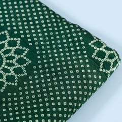 Green Colour Mashru Silk Ajrakh Printed Fabric (70cm Cut Piece)