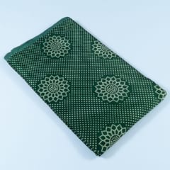 Green Colour Mashru Silk Ajrakh Printed Fabric (70cm Cut Piece)