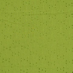 Green Colour Cotton Chikan Embroidered Fabric (80Cm Piece)