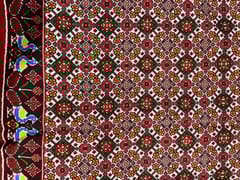 Maroon Abstract Upada Silk Fabric