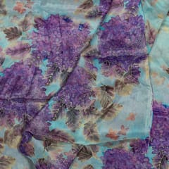 Multi Colour Chinon Chiffon Digital Printed Fabric (1Meter Piece)