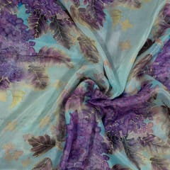 Multi Colour Chinon Chiffon Digital Printed Fabric (1Meter Piece)