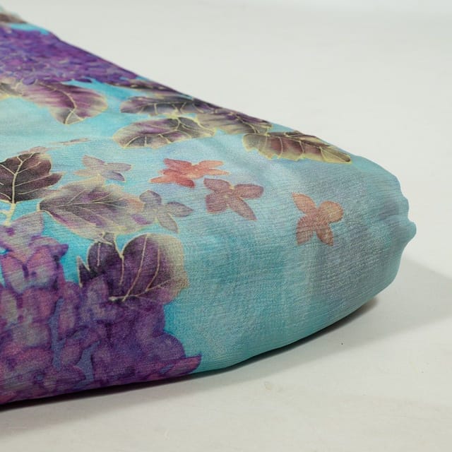 Multi Colour Chinon Chiffon Digital Printed Fabric (1Meter Piece)