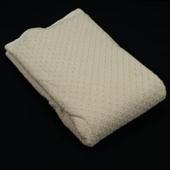 Off White Colour Dyeable Cotton Chikan Embroidered Fabric