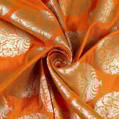 Orange Colour Marigold Brocade fabric (1Meter Piece)