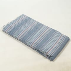 Blue Colour Chambrey Dobby Stripes Fabric