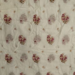 Move Color Chanderi Embroidered Fabric