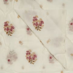 Move Color Chanderi Embroidered Fabric