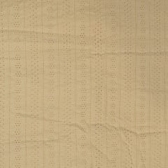 Off White Colour Dyeable Cotton Chikan Embroidered Fabric