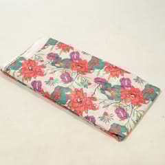 White Colour Lawn Cotton Digital Printed Fabric