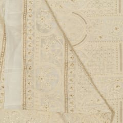 Dyeable Georgette Lakhnavi Embroidered Fabric