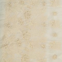 Dyeable Organza Lakhnavi Embroidered Fabric