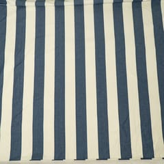 White and Blue Denim Printed Fabric