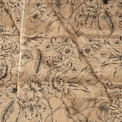 Light Brown Colour Viscose Organza Digital Printed Fabric
