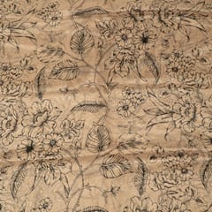 Light Brown Colour Viscose Organza Digital Printed Fabric