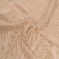 Light Gold Colour Dyeable Tissue Zari Stripes Fabric