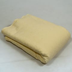 Light Yellow Colour Cotton Chikan Embroidered Fabric