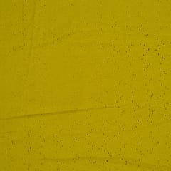 Mustard Colour Cotton Chikan Embroidered Fabric
