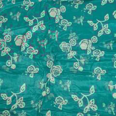 Sage Green Colour Muslin Digital Printed Fabric