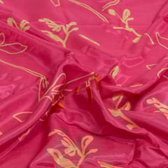 Pink Colour Muslin Digital Printed Fabric