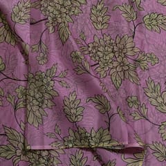 Purple Color Viscose Organza Floral Digital Printed Fabric