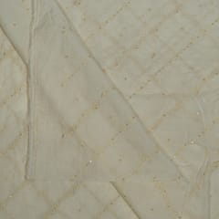 Dyeable Chanderi Embroidered Fabric