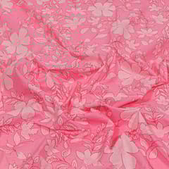 Pink Color Cotton Cambric Printed Fabric
