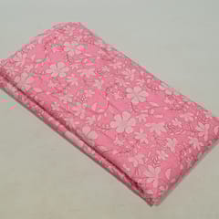 Pink Color Cotton Cambric Printed Fabric