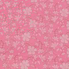 Pink Color Cotton Cambric Printed Fabric