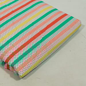 White Color Cotton Cambric Printed Fabric