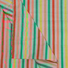 White Colour Cotton Cambric Printed Fabric