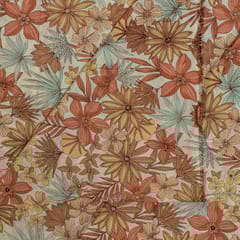 White Colour Cotton Cambric Printed Fabric