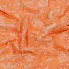 Peach Colour Cotton Cambric Printed Fabric