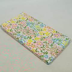 White Colour Cotton Cambric Printed Fabric