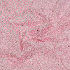 Pink Colour Cotton Cambric Printed Fabric