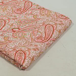 White Color Cotton Cambric Printed Fabric