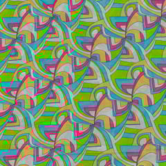 White with multi Colour Cotton Cambric Printed Fabric