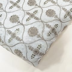 White dyeable georgette embroidery fabric
