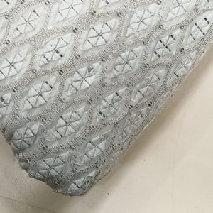 White dyeable georgette embroidery fabric