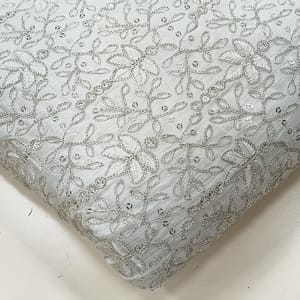 White dyeable georgette embroidery fabric