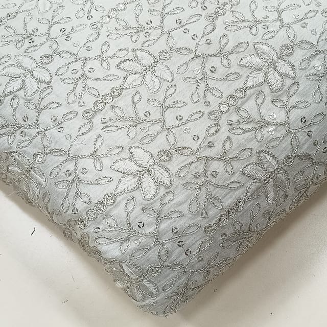 White dyeable georgette embroidery fabric
